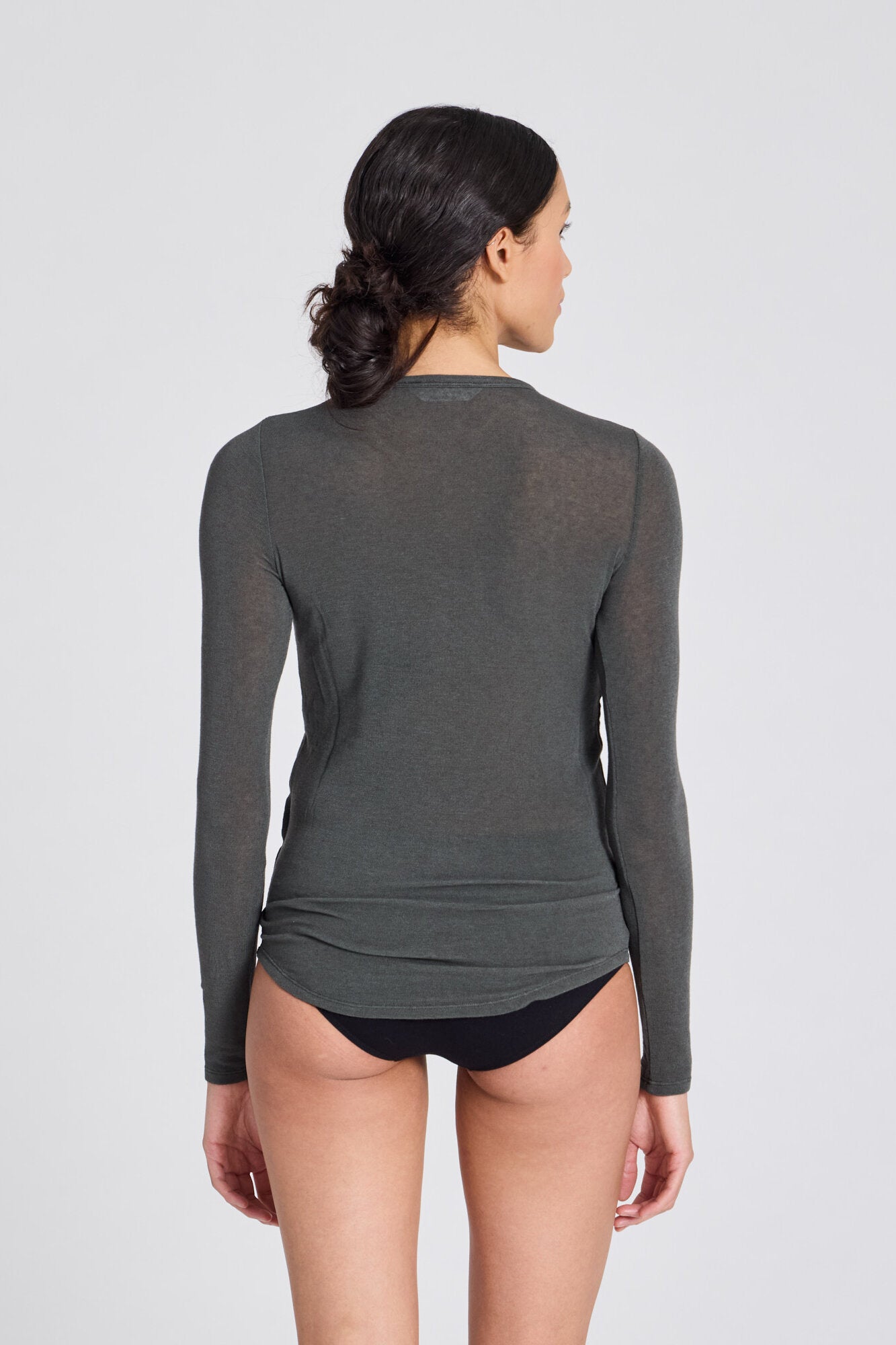 Thyra Wool langærmet t-shirt - Beluga